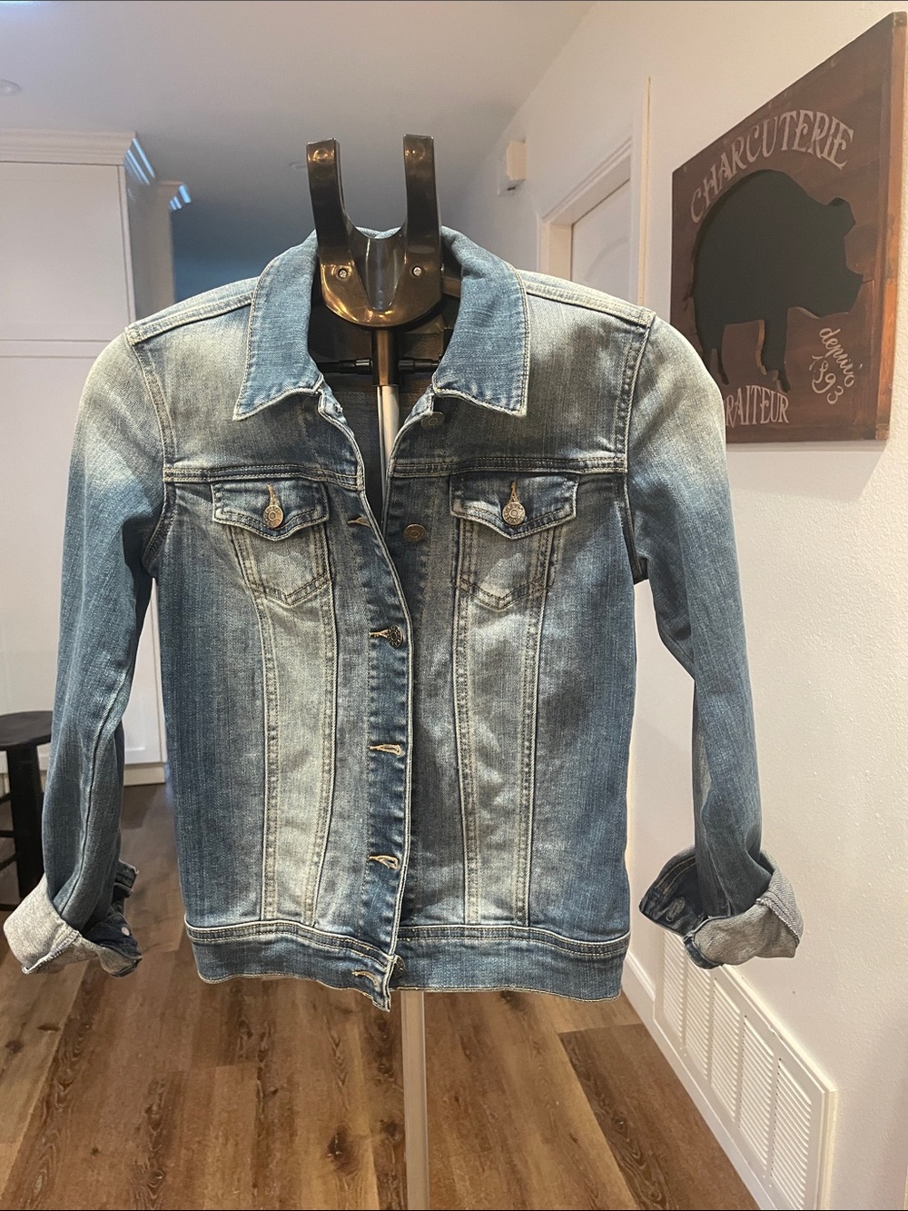 Cello Faded Light Blue Denim Jacket - Women's Classic Trucker Style